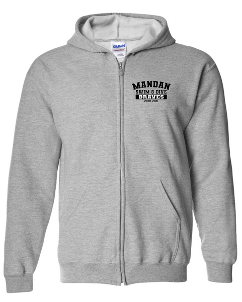 Mandan Full Zip-Up Hoodie (Design 2)