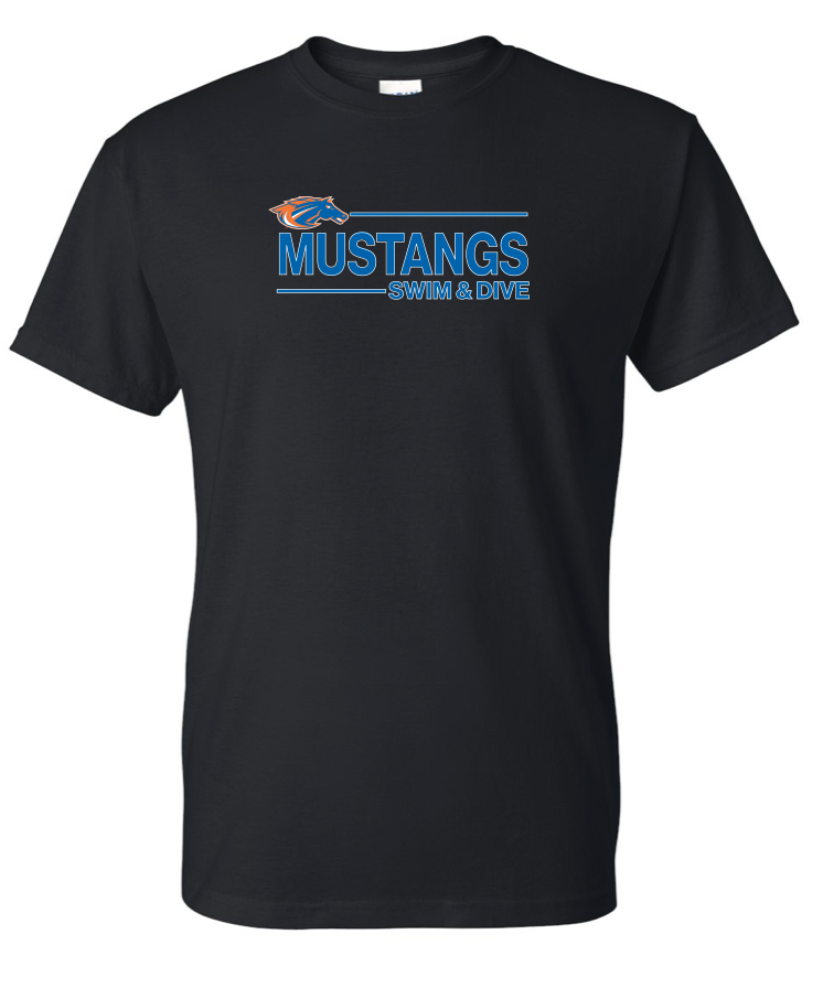 Mustangs Unisex Cotton/Poly Short Sleeve Tee (Design 2)
