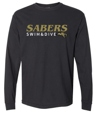 Sabers Unisex Garment Dyed Long Sleeve Tee (Design 1)