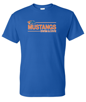 Mustangs Unisex Cotton/Poly Short Sleeve Tee (Design 2)