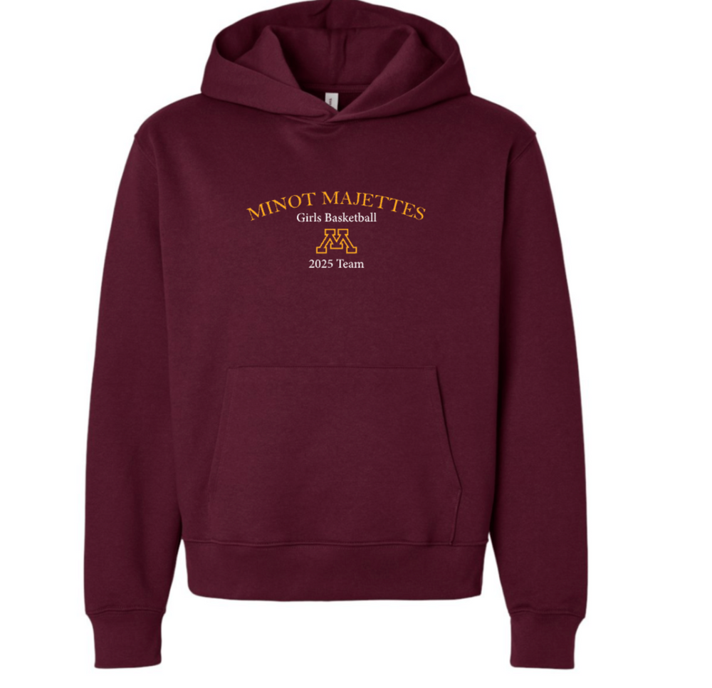 EMBROIDERED Minot Girls Basketball Oversized Hoodie