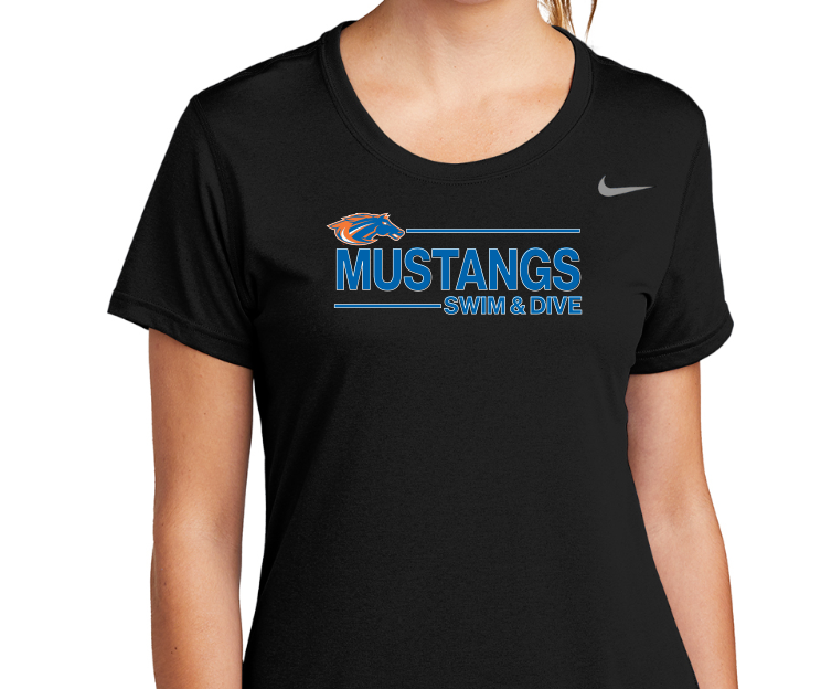 Mustangs Ladies Nike DriFit Short Sleeve Tee (Design 2)