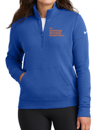 Mustangs LADIES ONLY NIKE Club Fleece Sleeve Swoosh 1/2 Zip (Design 2)