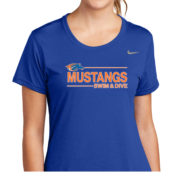 Mustangs Ladies Nike DriFit Short Sleeve Tee (Design 2)