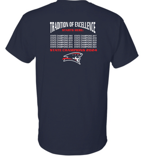 PATRIOTS Cotton/Poly Short Sleeve Tee (DESIGN 2)