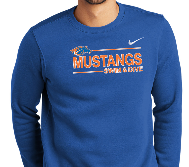 Mustangs Nike Club Fleece Crewneck (Design 2)