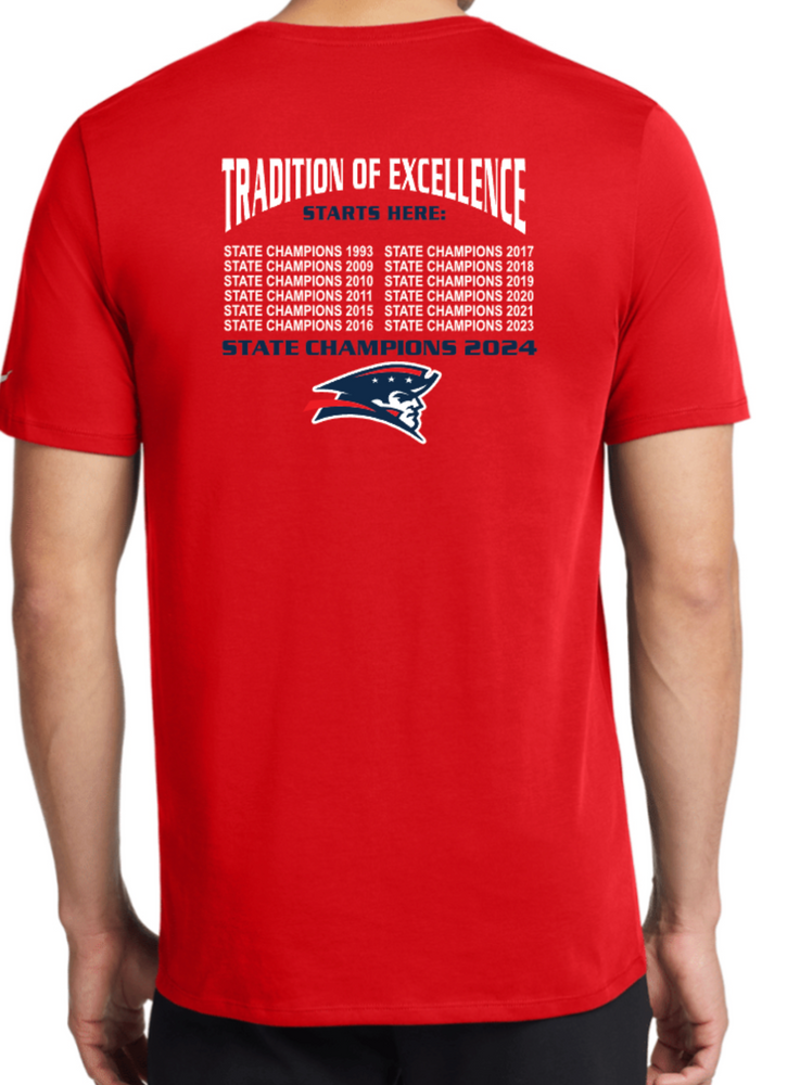 PATRIOTS' NIKE  DriFit Cotton/Poly Short Sleeve Tee (DESIGN 2)