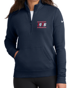 PATRIOTS' NIKE LADIES' ONLY 1/2 ZIP FLEECE (Distressed Design)