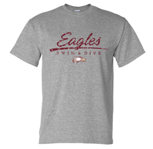 EAGLES Cotton/Poly Short Sleeve Tee (Design 2 DISTRESSED)