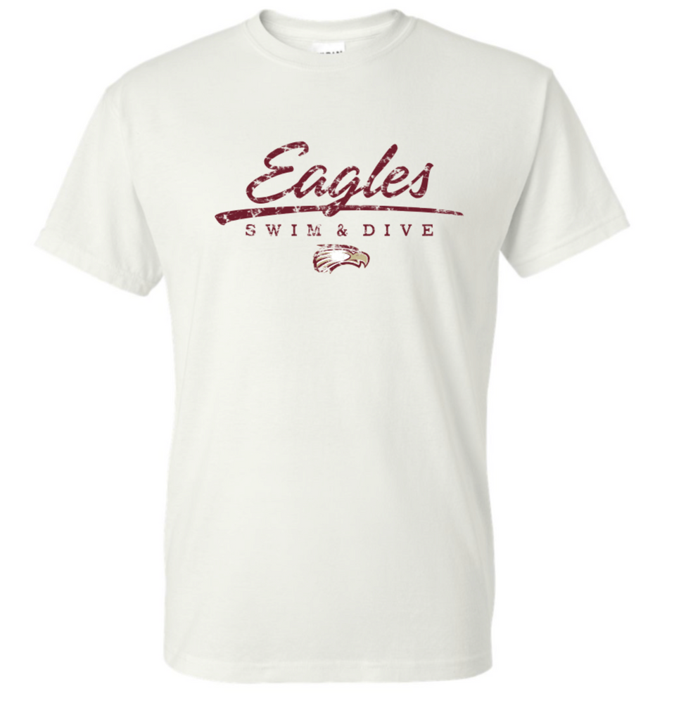 EAGLES Cotton/Poly Short Sleeve Tee (Design 2 DISTRESSED)