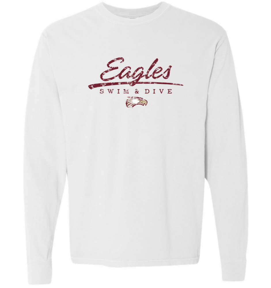 EAGLES Garment Dyed Long Sleeve T-Shirt (Design 2 DISTRESSED)