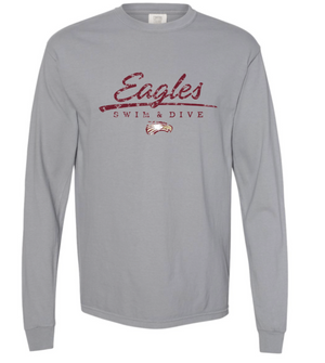 EAGLES Garment Dyed Long Sleeve T-Shirt (Design 2 DISTRESSED)