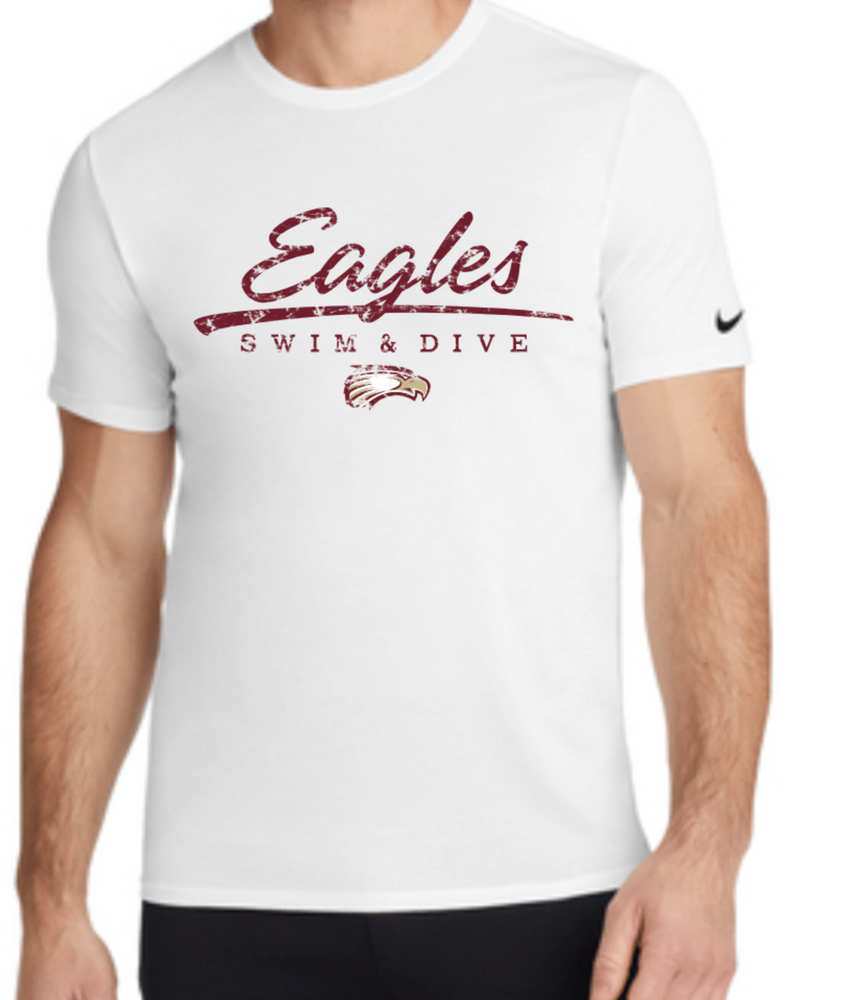 EAGLES NIKE  DriFit Cotton/Poly Short Sleeve Tee (Design 2 DISTRESSED)