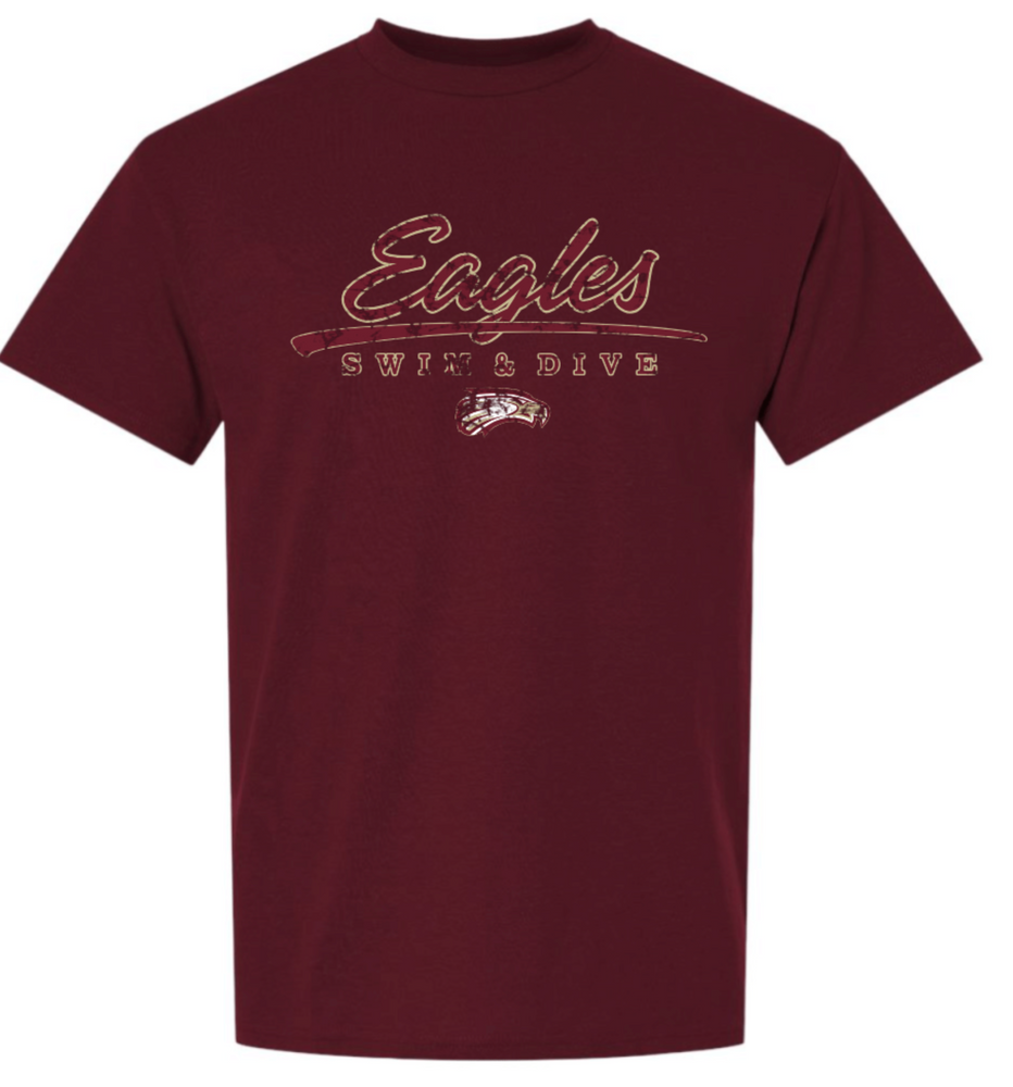 EAGLES Cotton/Poly Short Sleeve Tee (Design 2 DISTRESSED)