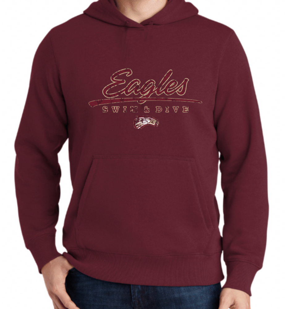 Eagles 65/35 Cotton/Poly Hoodie (Design 2 DISTRESSED)