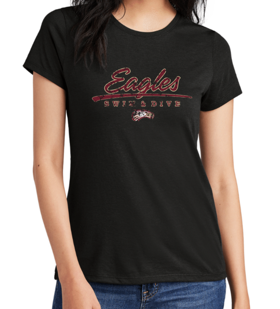 Eagles LADIES' ONLY TriBlend Short Sleeve Tee (Design 2 DISTRESSED)