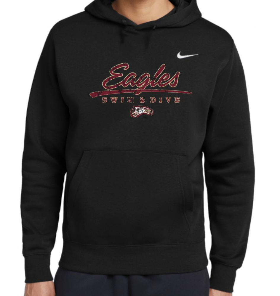 EAGLES  NIKE Cotton/Poly Hoodie (Design 2 DISTRESSED)