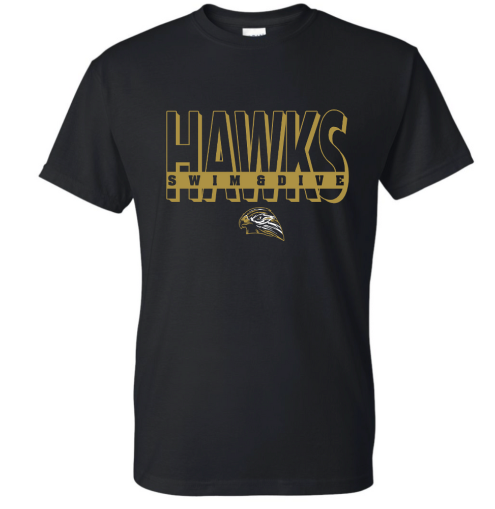 HAWKS Cotton/Poly Short Sleeve Tee (Design 1)