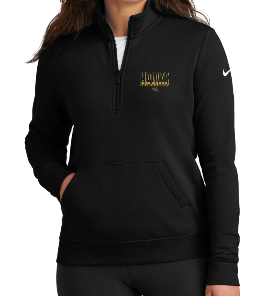 HAWKS NIKE LADIES' ONLY 1/2 ZIP FLEECE (Design 1)