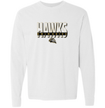 HAWKS Garment Dyed Long Sleeve T-Shirt (Design 1)