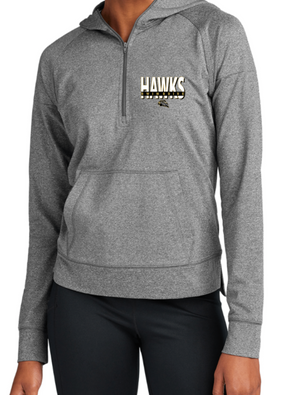 HAWKS LADIES' ONLY DRIFIT 1/2 Zip Hooded Jacket (Design 1)