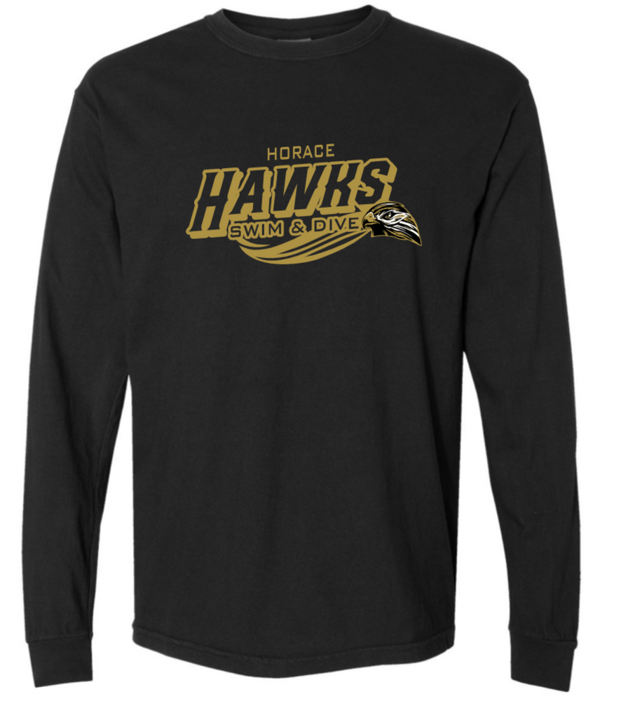 HAWKS Garment Dyed Long Sleeve T-Shirt (Design 2)