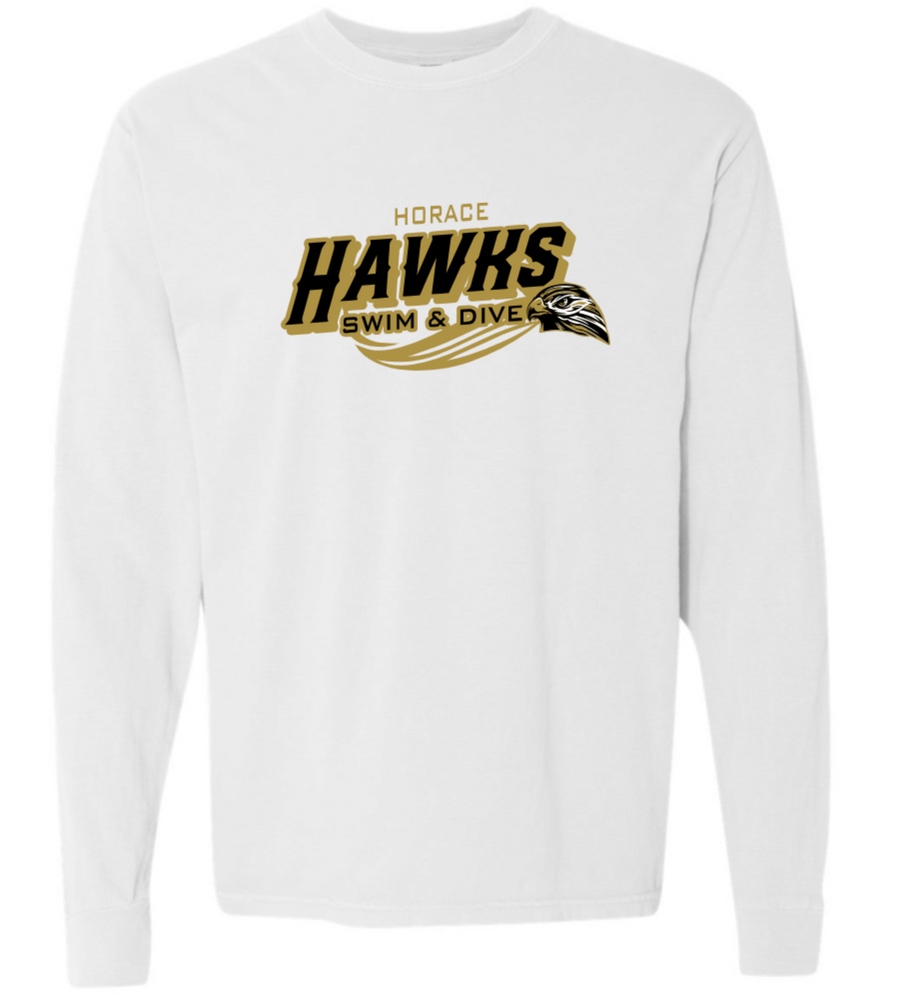 HAWKS Garment Dyed Long Sleeve T-Shirt (Design 2)