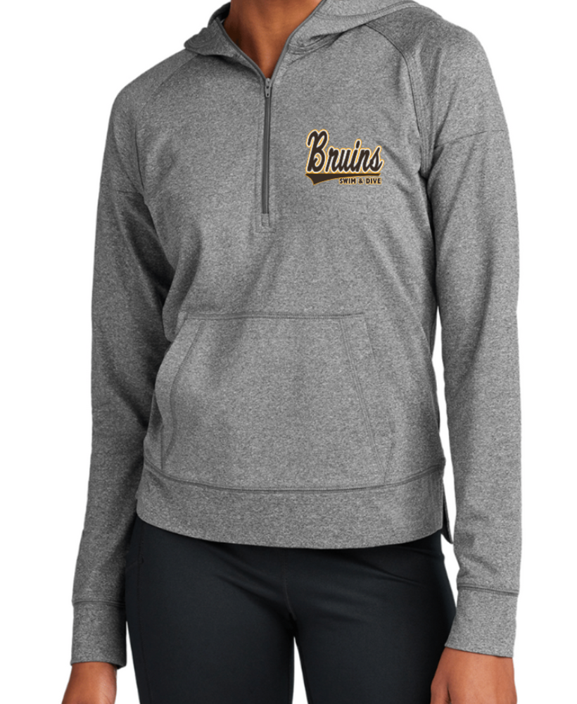 BRUINS LADIES' ONLY DRIFIT 1/2 Zip Hooded Jacket  (Design 1)