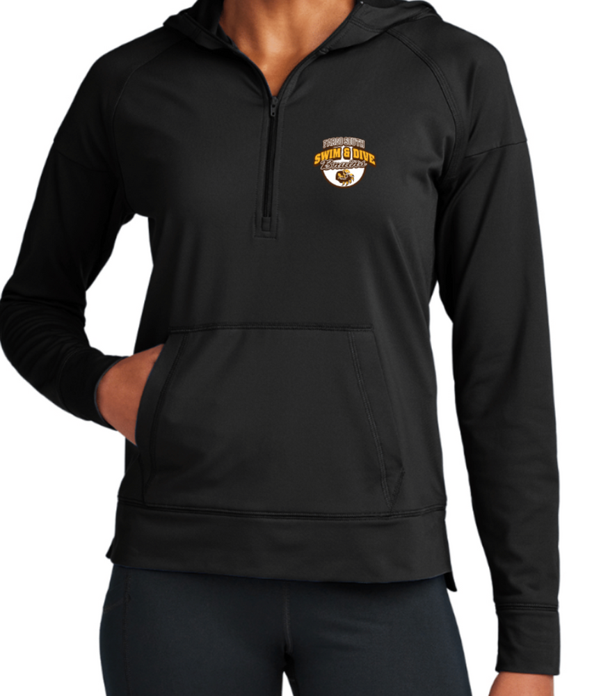 BRUINS LADIES' ONLY DRIFIT 1/2 Zip Hooded Jacket  (Design 2)