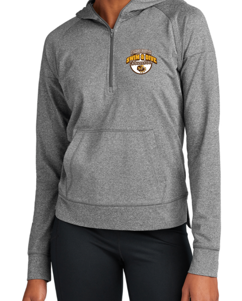 BRUINS LADIES' ONLY DRIFIT 1/2 Zip Hooded Jacket  (Design 2)