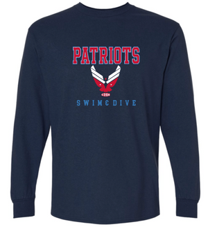 PATRIOTS Long Sleeve Cotton/Poly Tee (Design 2)