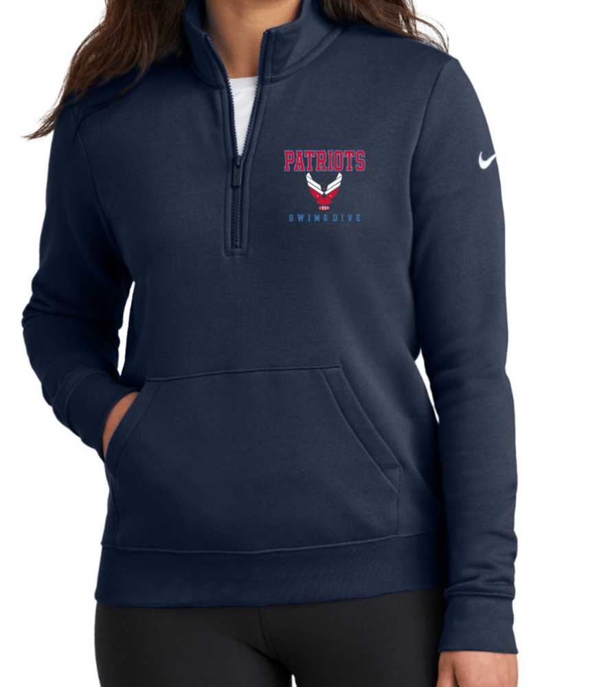 PATRIOTS' NIKE LADIES' ONLY 1/2 ZIP FLEECE (Design 2)