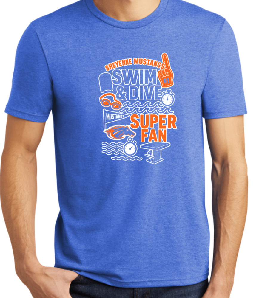 MUSTANGS TriBlend Short Sleeve SUPER FAN TEE (DESIGN 1)