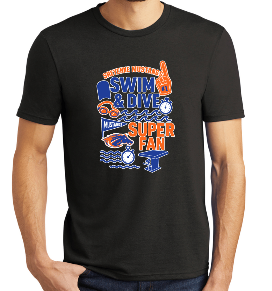 MUSTANGS TriBlend Short Sleeve SUPER FAN TEE (DESIGN 1)