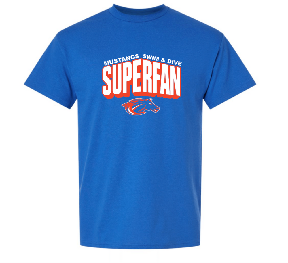 MUSTANGS Cotton/Poly Short Sleeve SUPER FAN TEE (DESIGN 2)