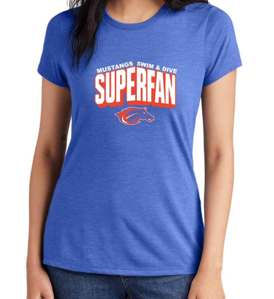 MUSTANGS LADIES' ONLY TriBlend Short Sleeve SUPER FAN TEE (DESIGN 2)