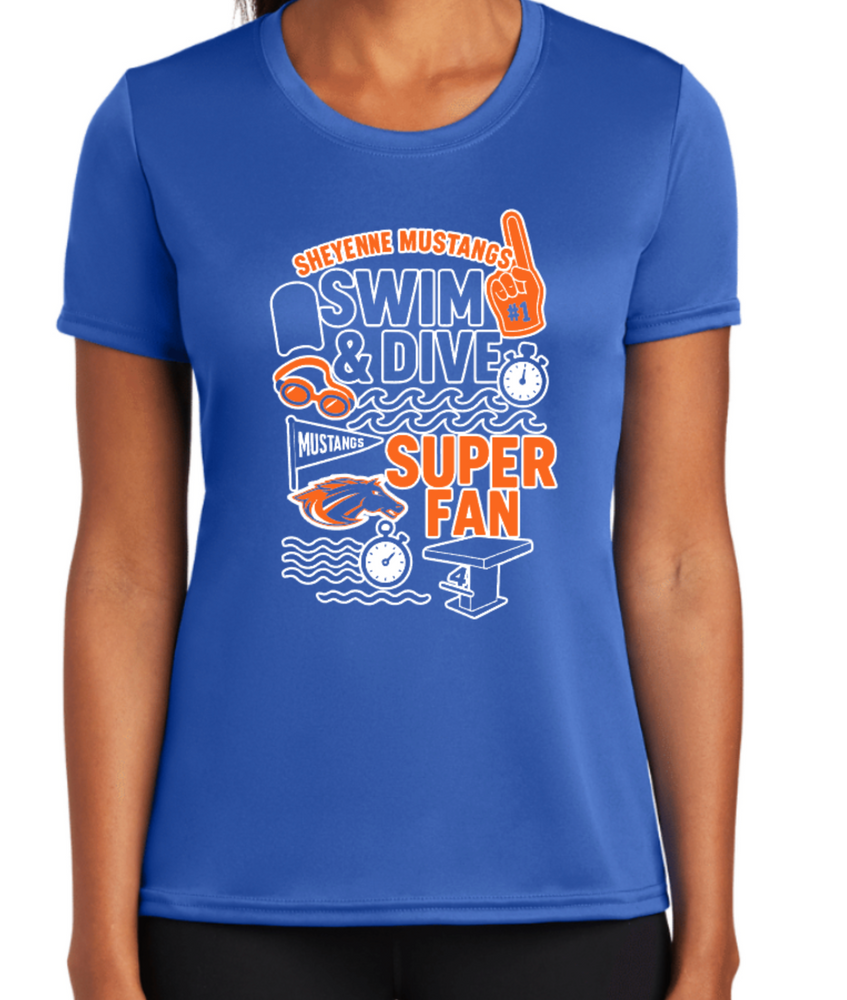 MUSTANGS LADIES' ONLY DRIFIT Short Sleeve SUPER FAN TEE (DESIGN 1)