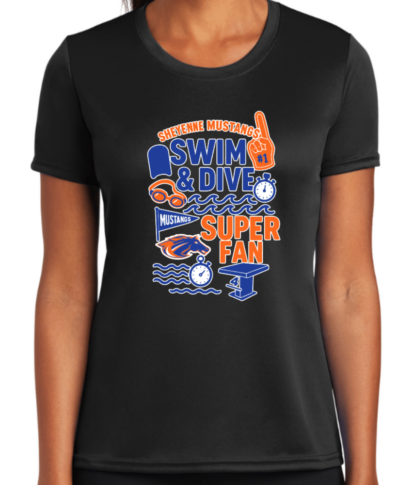 MUSTANGS LADIES' ONLY DRIFIT Short Sleeve SUPER FAN TEE (DESIGN 1)