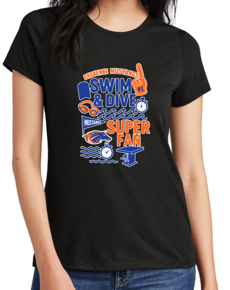 MUSTANGS LADIES' ONLY TriBlend Short Sleeve SUPER FAN TEE (DESIGN 1)