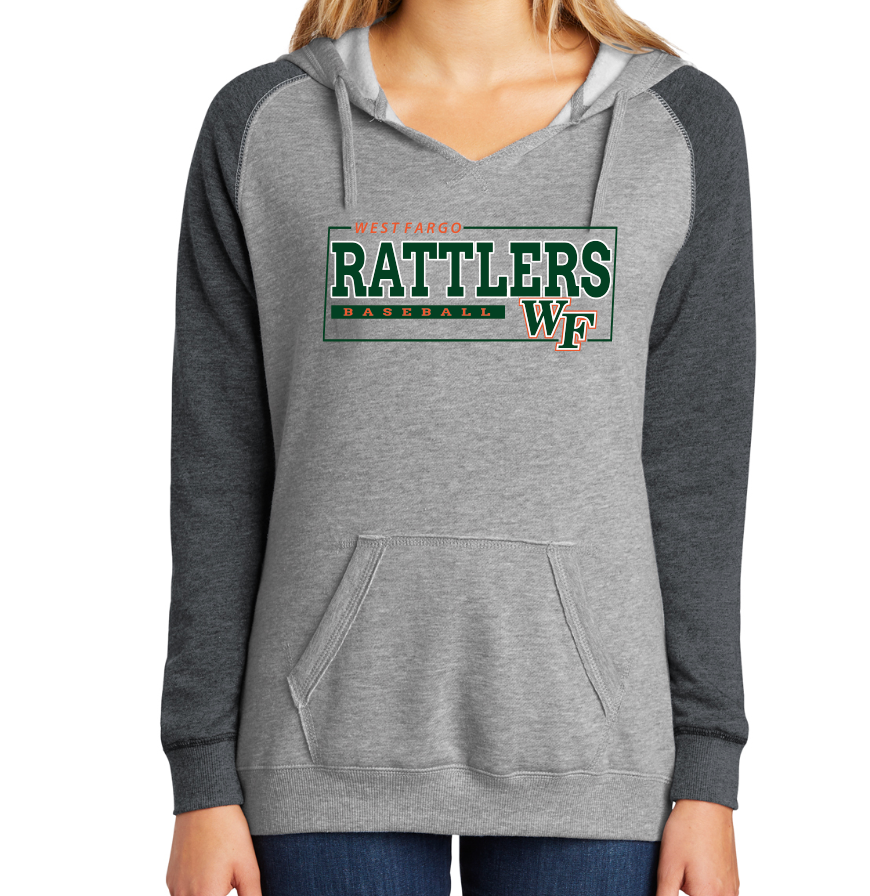 RATTLERS LADIES ONLY Lightweight Fleece Raglan Hoodie DESIGN 2