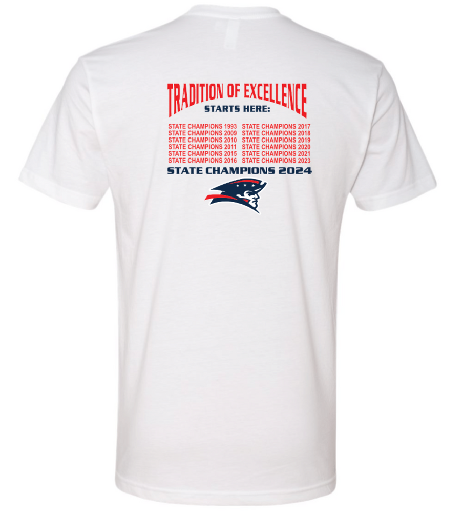 PATRIOTS Cotton/Poly Short Sleeve Tee (DESIGN 2)