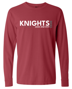 Knights Unisex Garment Dyed Long Sleeve Tee