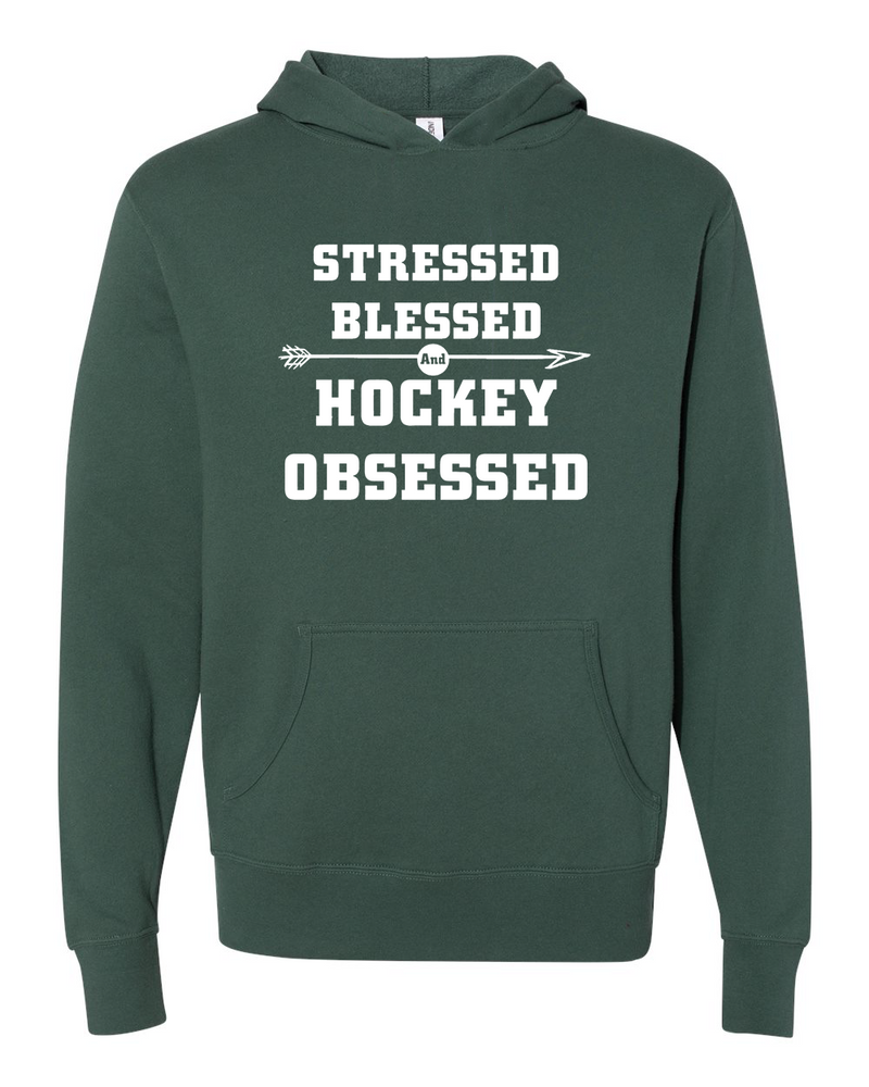 Stressed Blessed Hockey Obsessed Hoodie
