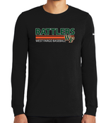 RATTLERS Unisex NIKE Long Sleeve DriFit Tee DESIGN 1