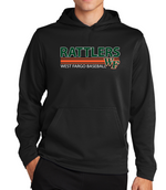 RATTLERS Unisex DFriFit Fleece Hooded Pullover DESIGN 1