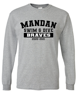 Mandan Swim & Dive Long Sleeve Cotton/Poly T-shirt (Design 2)